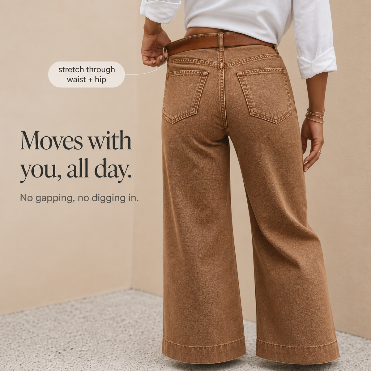 Hannah | Women's Pants with High-Rise and Wide-Leg Fit