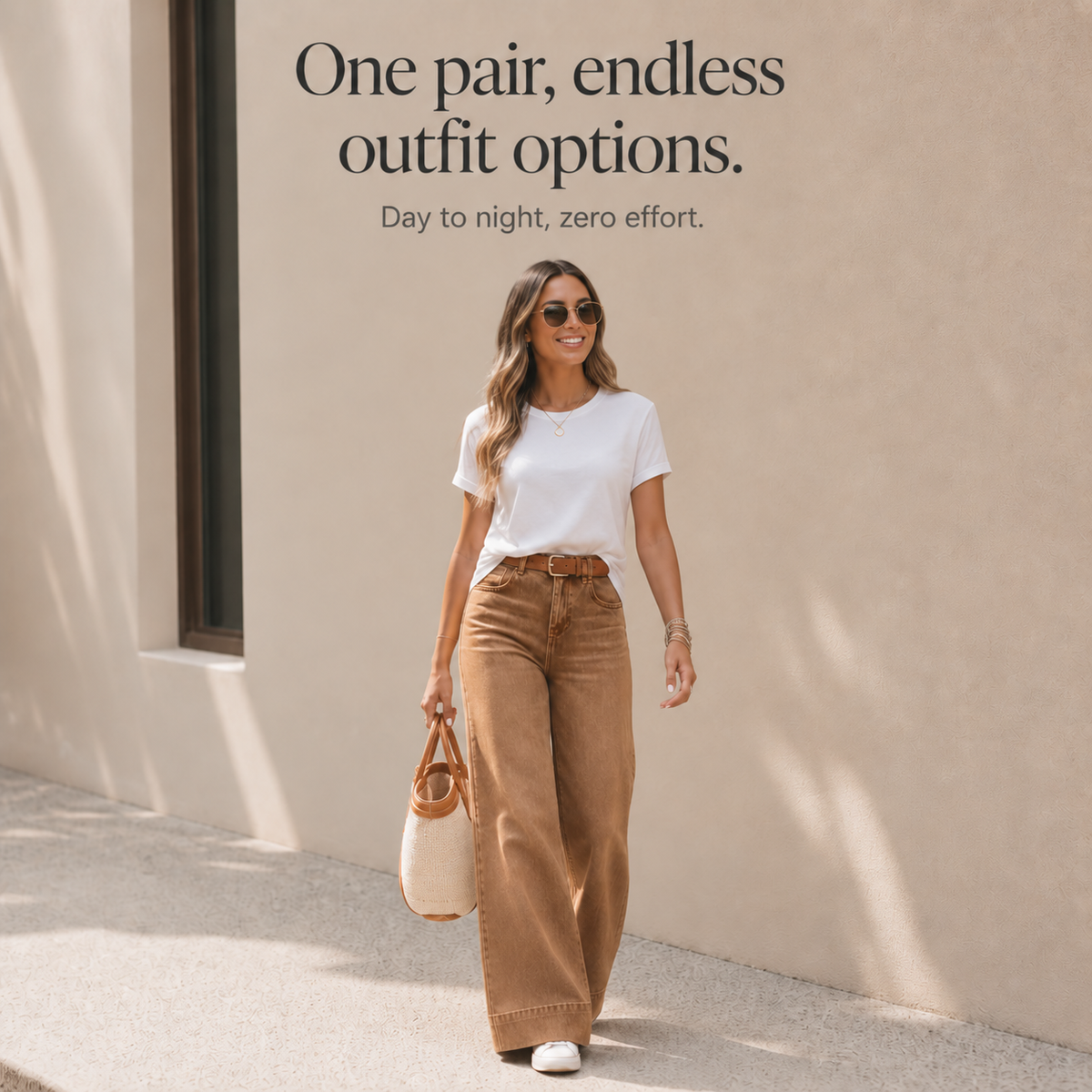 Hannah | Women's Pants with High-Rise and Wide-Leg Fit