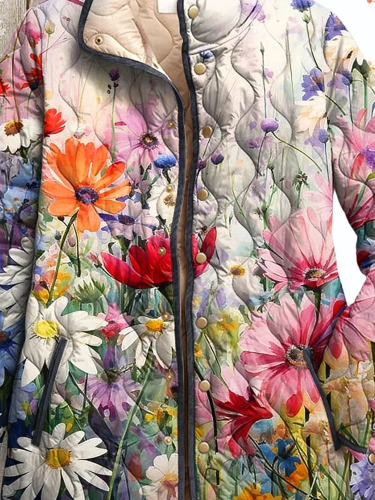 Harlow | Women's Floral Print Quilted Casual Jacket
