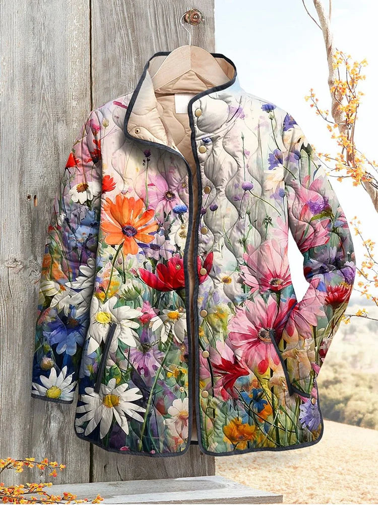 Harlow | Women's Floral Print Quilted Casual Jacket