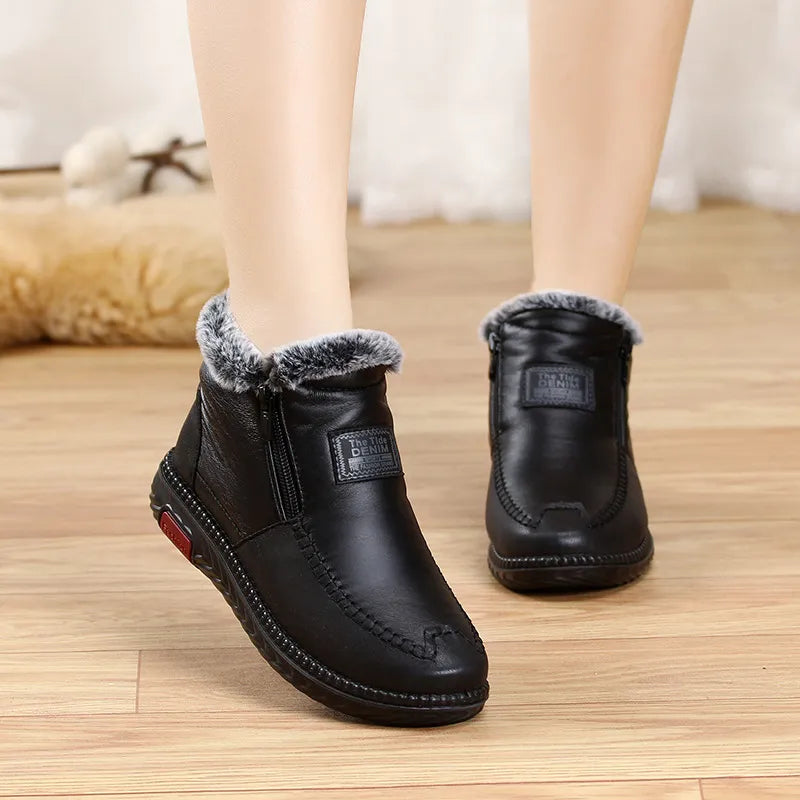 Harlow | Women's Fur Trim Zip Ankle Boots