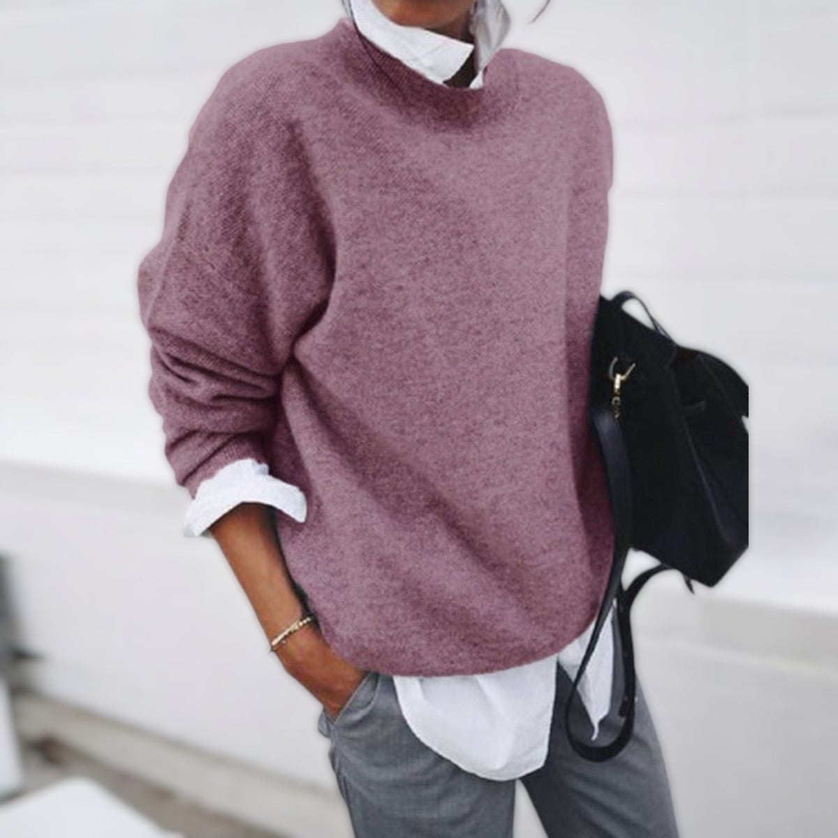 Harlow | Women's Loose Fit Mock Neck Sweater