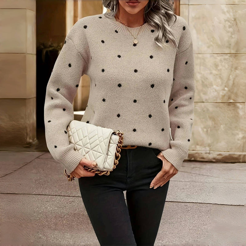 Harlow | Women's Polka Dot Crew Neck Sweater
