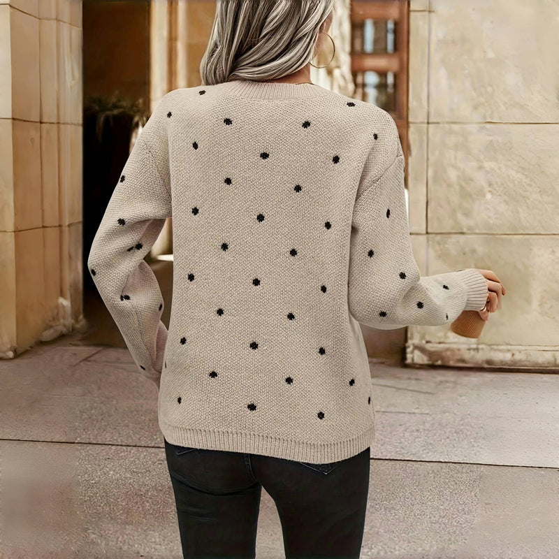 Harlow | Women's Polka Dot Crew Neck Sweater