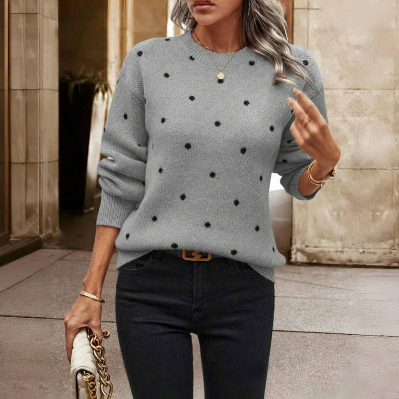 Harlow | Women's Polka Dot Crew Neck Sweater