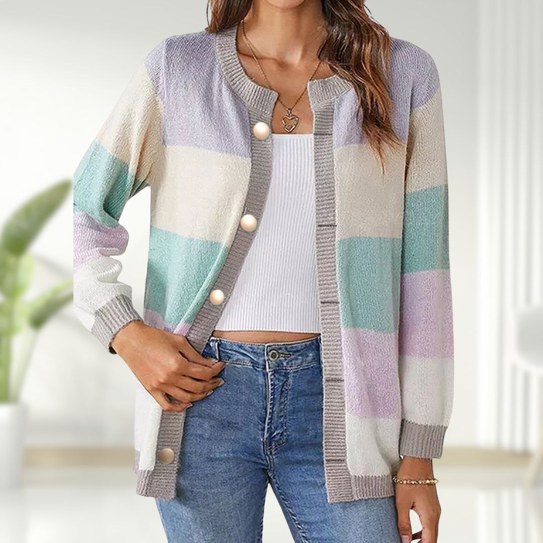 Harlow | Women's Striped Open Front Cardigan