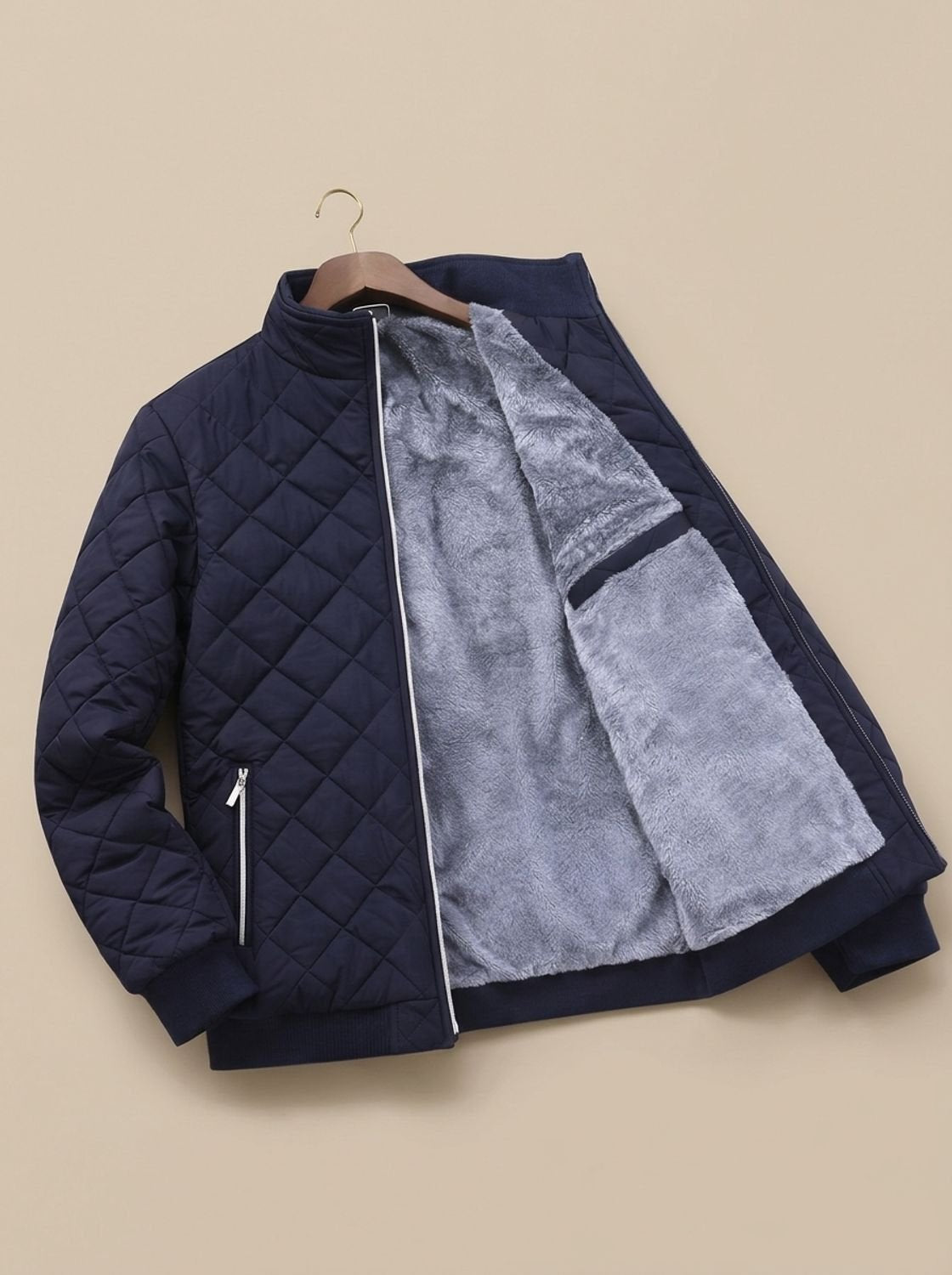Henry | Men's Diamond-Quilted Fleece-Lined Full-Zip Winter Jacket