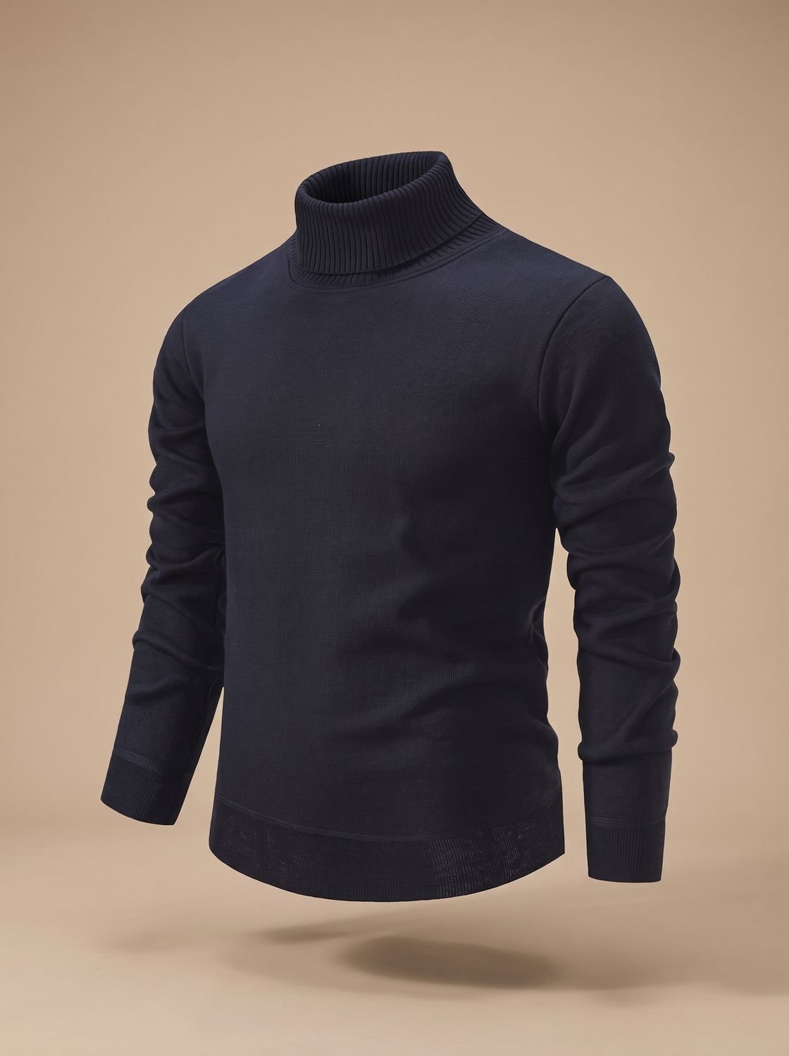 Henry | Men's Slim-Fit Fine-Knit Turtleneck Sweater Ribbed Cuffs