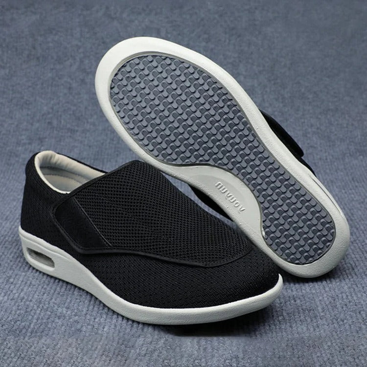 Wide Shoes For Feet That Swell With Adjustable Straps, Removable Memory Insoles
