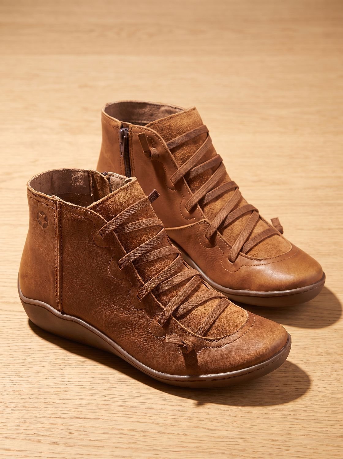 Isabella | Women's Orthopedic Ankle Boots Lace-Up Side-Zip Wedge Booties
