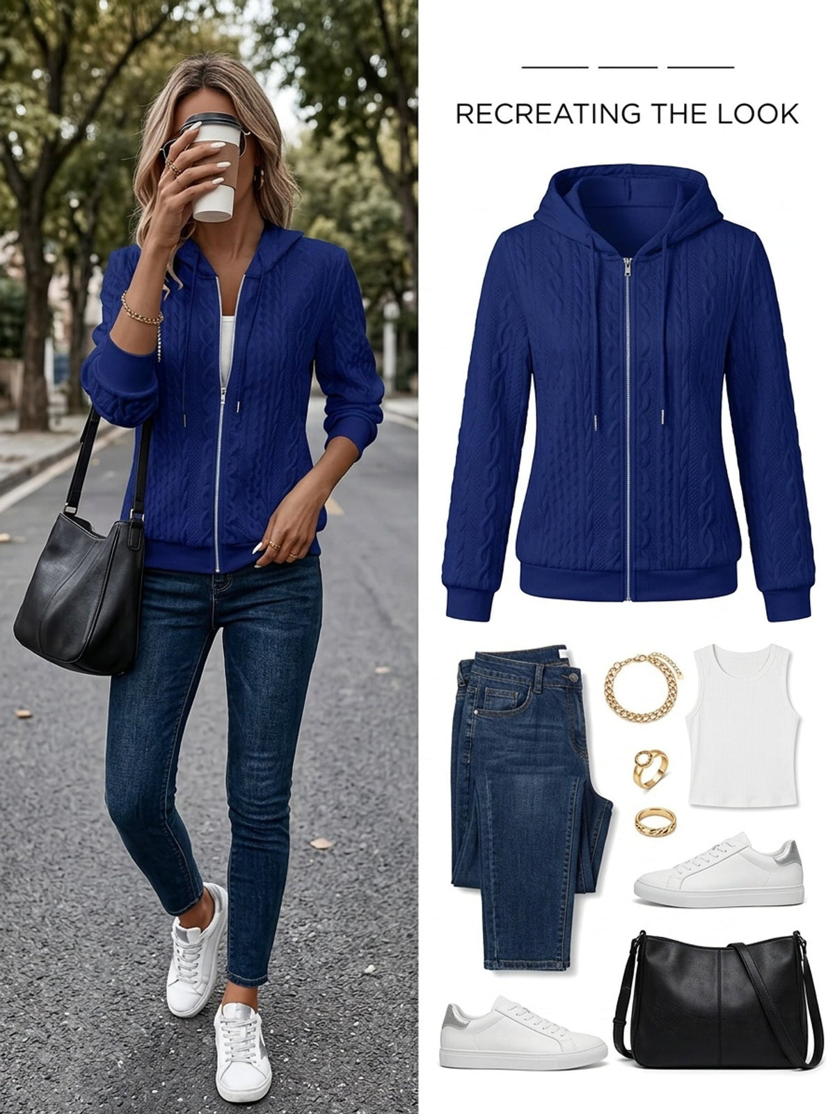 Isla | Women's Jacket with Hood and Textured Panels