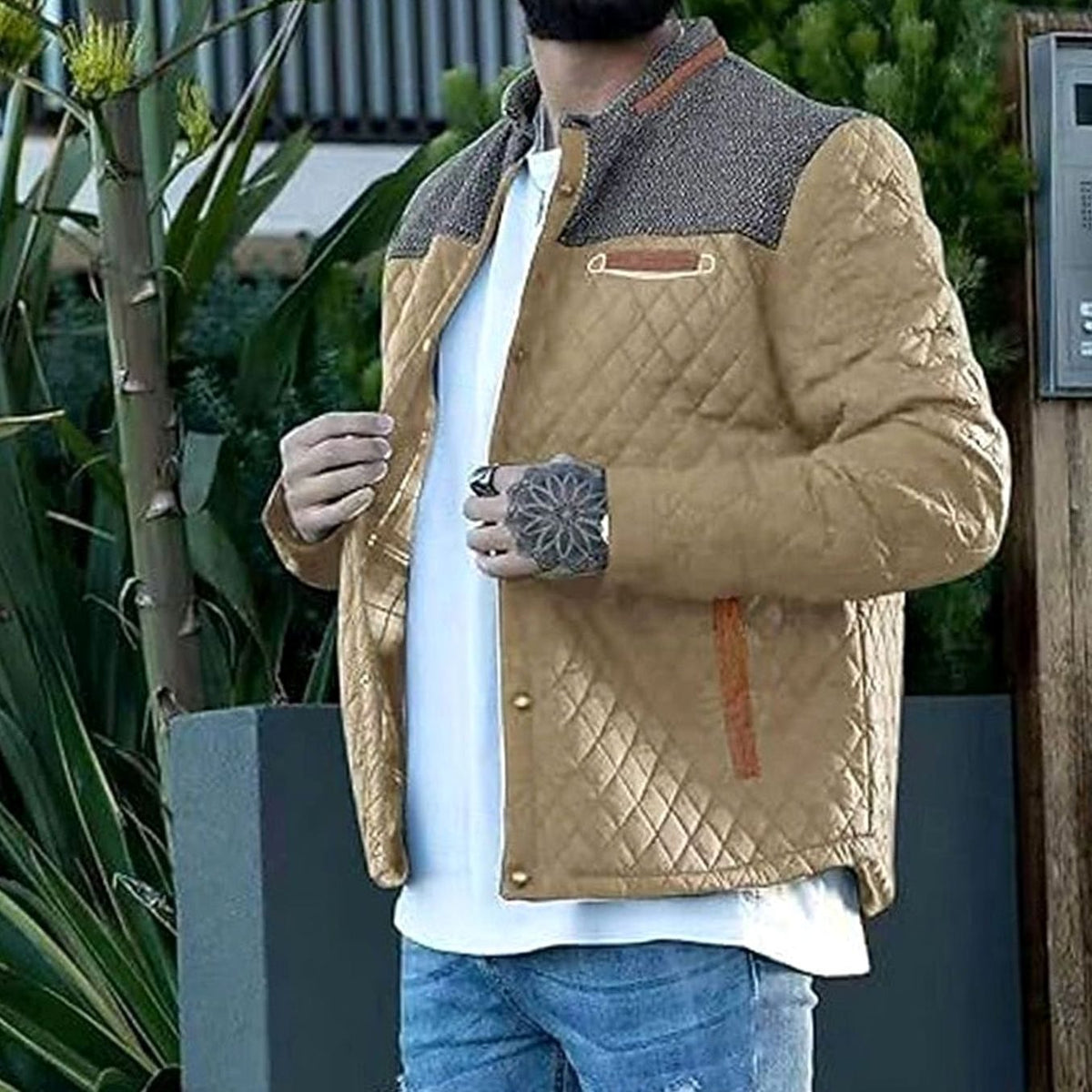 Jackson | Men's Quilted Stand-Collar Button-Front Jacket