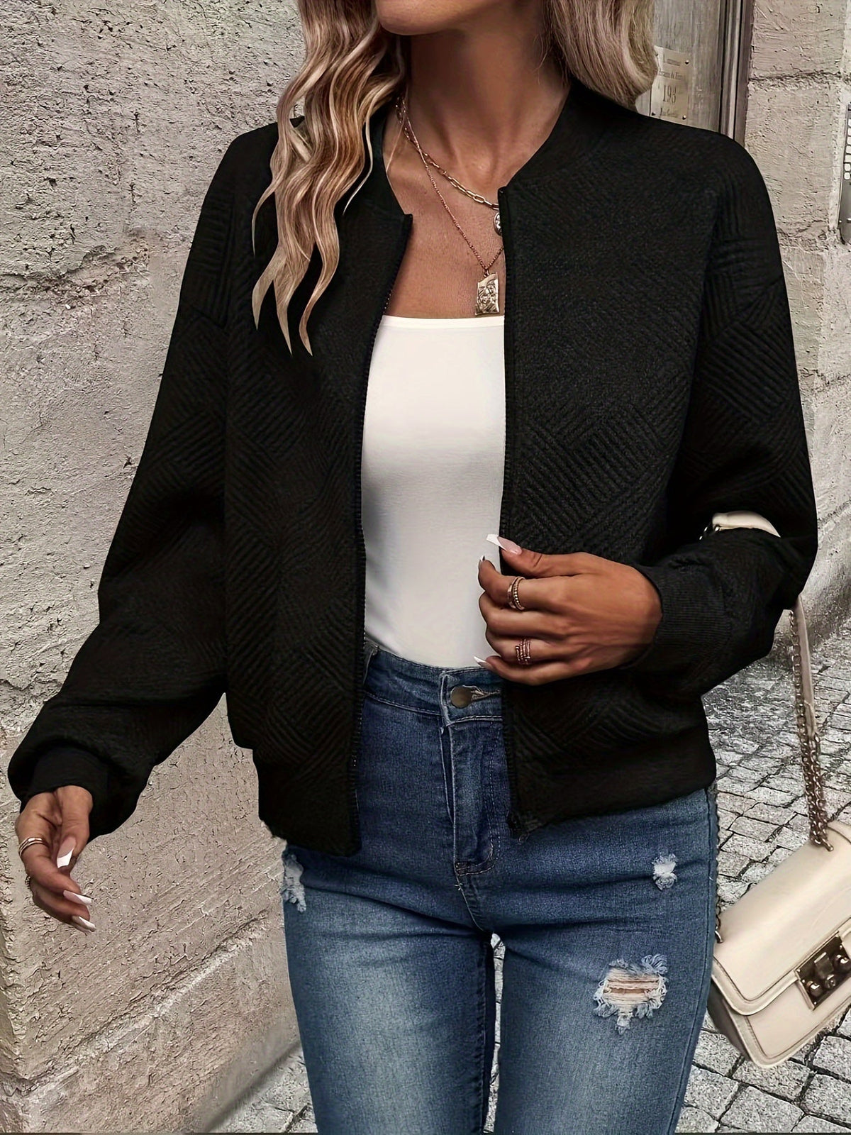 Juliette | Women's Cropped Quilted Bomber Jacket