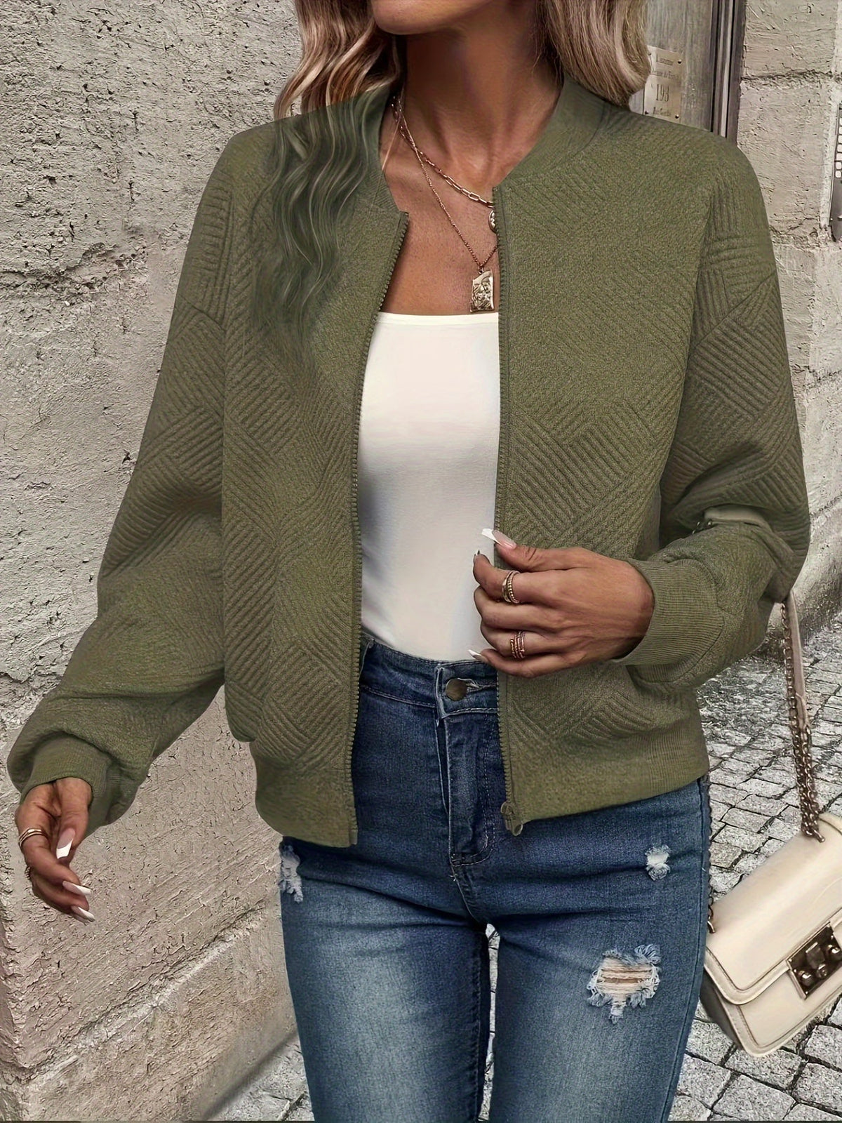 Juliette | Women's Cropped Quilted Bomber Jacket