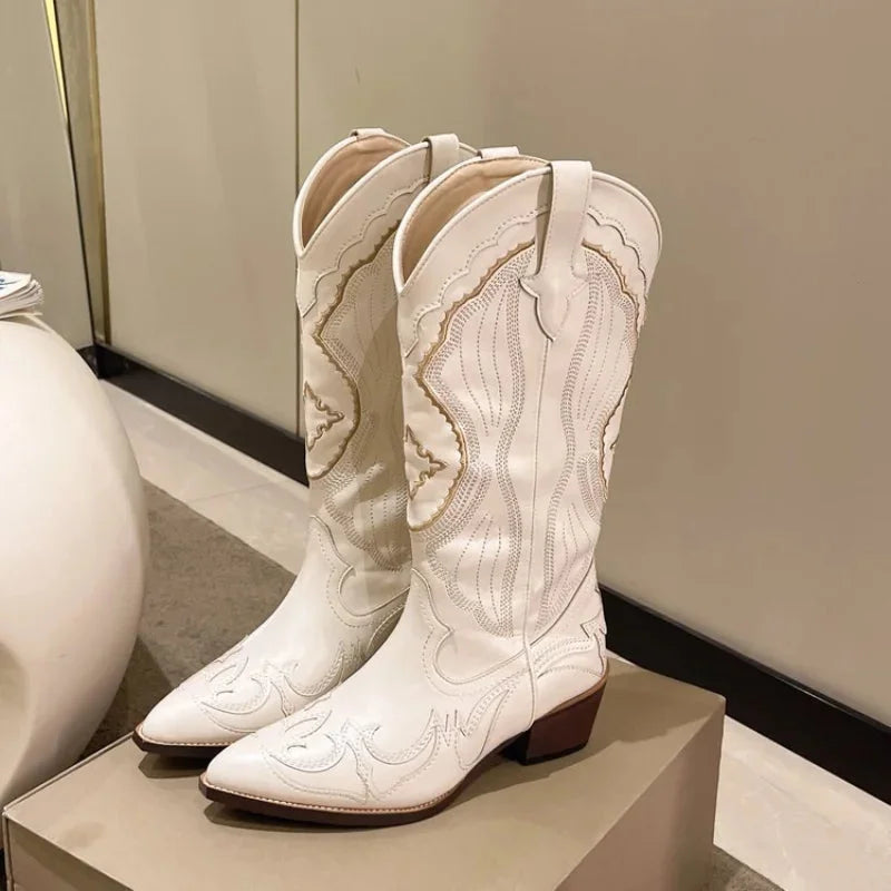 Juniper | Women's Embroidered Pointed Toe Western Cowboy Boots