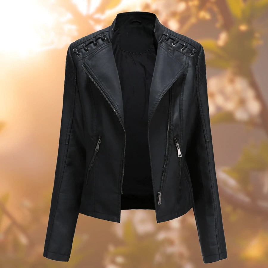 Juniper | Women's Moto Zip Front Faux Leather Jacket