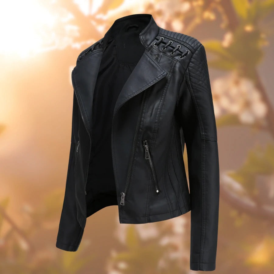 Juniper | Women's Moto Zip Front Faux Leather Jacket