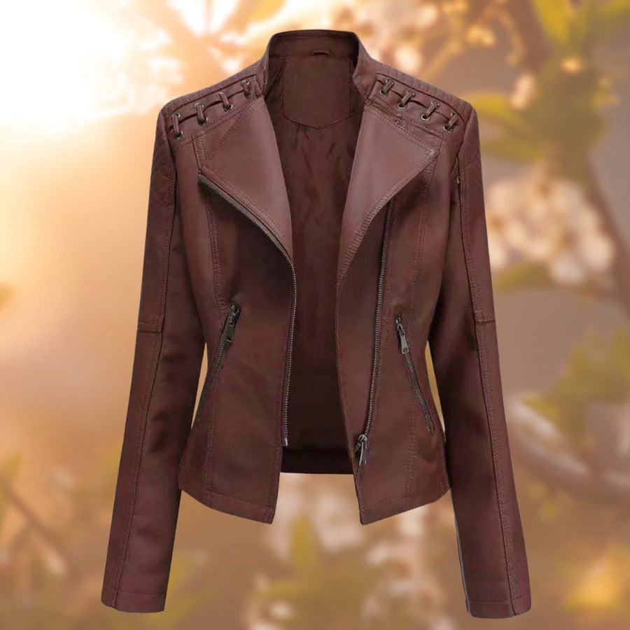 Juniper | Women's Moto Zip Front Faux Leather Jacket