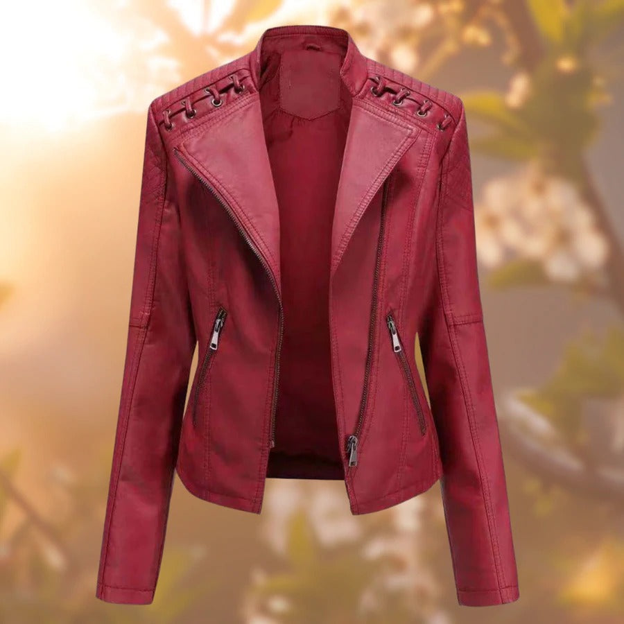 Juniper | Women's Moto Zip Front Faux Leather Jacket