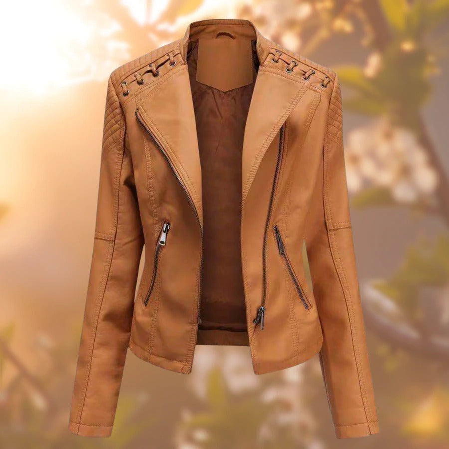 Juniper | Women's Moto Zip Front Faux Leather Jacket