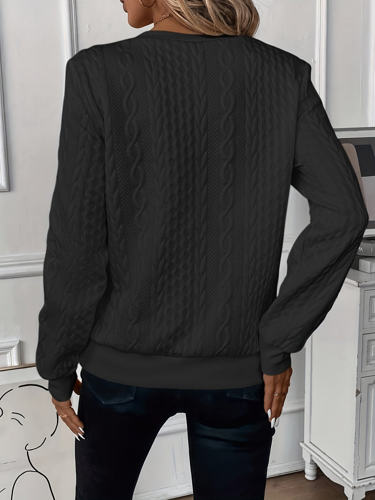 Juniper | Women's Zip Neck Cable Knit Pullover
