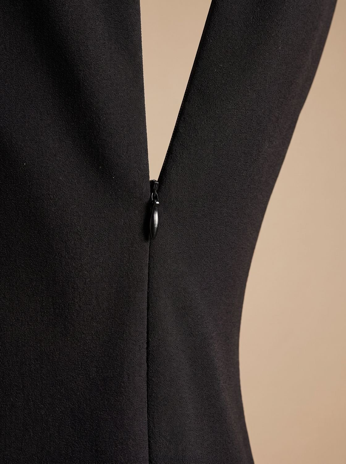 Luna | Women's Black Midi Dress V-Neck Belted Pencil Long-Sleeve