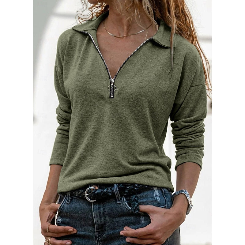 Luna | Women's Pullover with Half-Zip and Collar