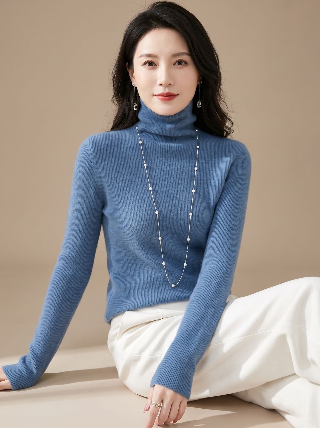 Luna | Women's Slim-Fit Ribbed Turtleneck Sweater
