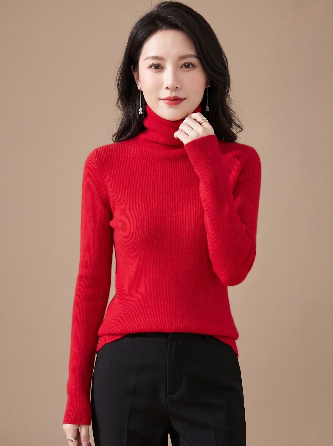 Luna | Women's Slim-Fit Ribbed Turtleneck Sweater