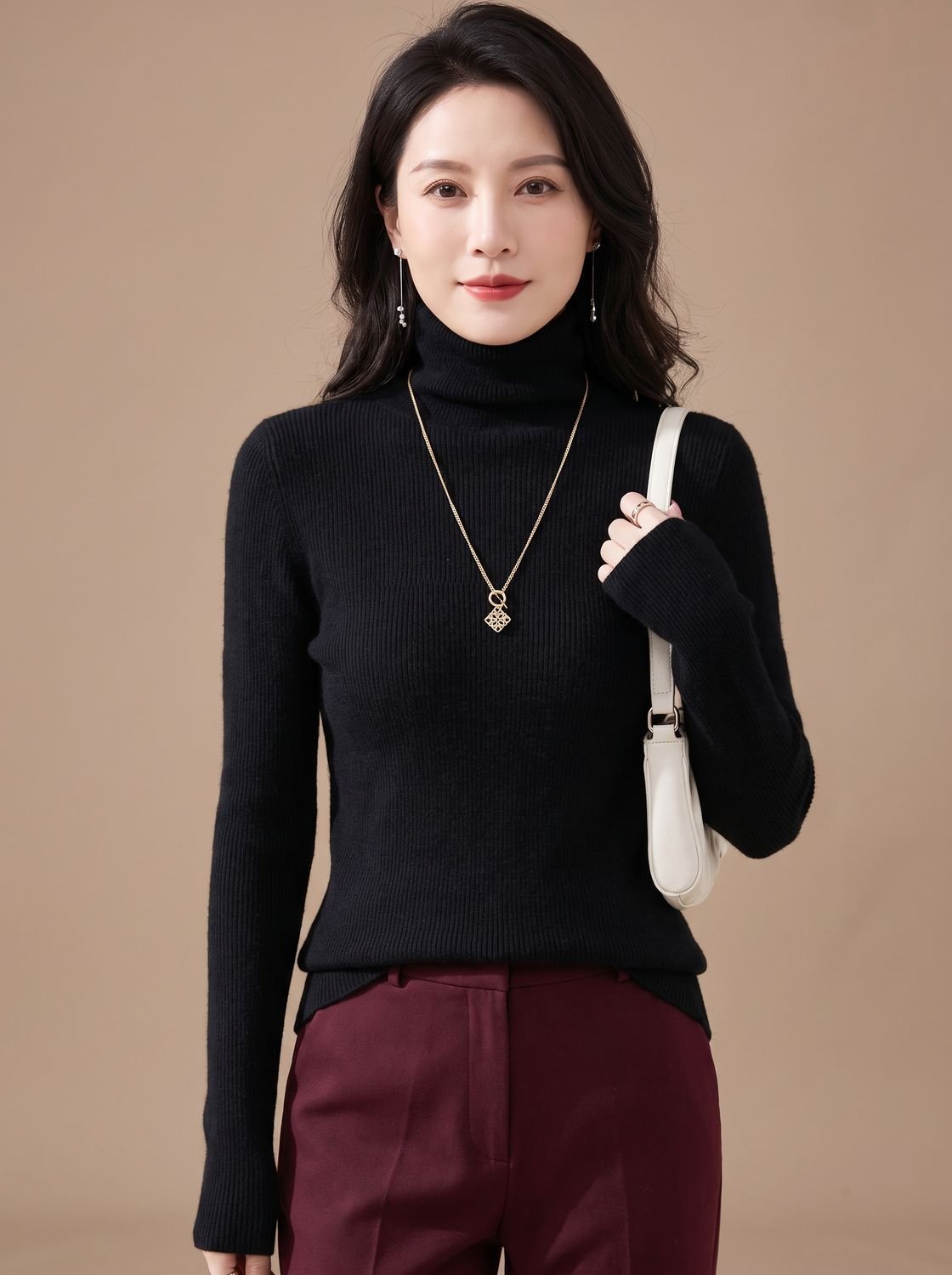 Luna | Women's Slim-Fit Ribbed Turtleneck Sweater