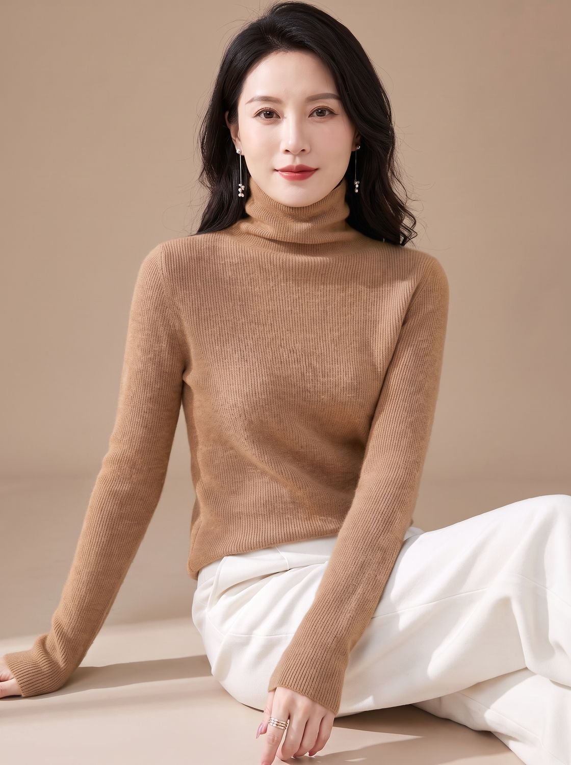 Luna | Women's Slim-Fit Ribbed Turtleneck Sweater