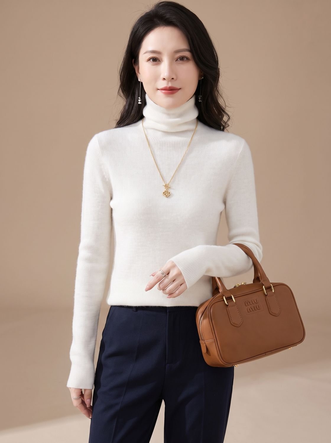 Luna | Women's Slim-Fit Ribbed Turtleneck Sweater