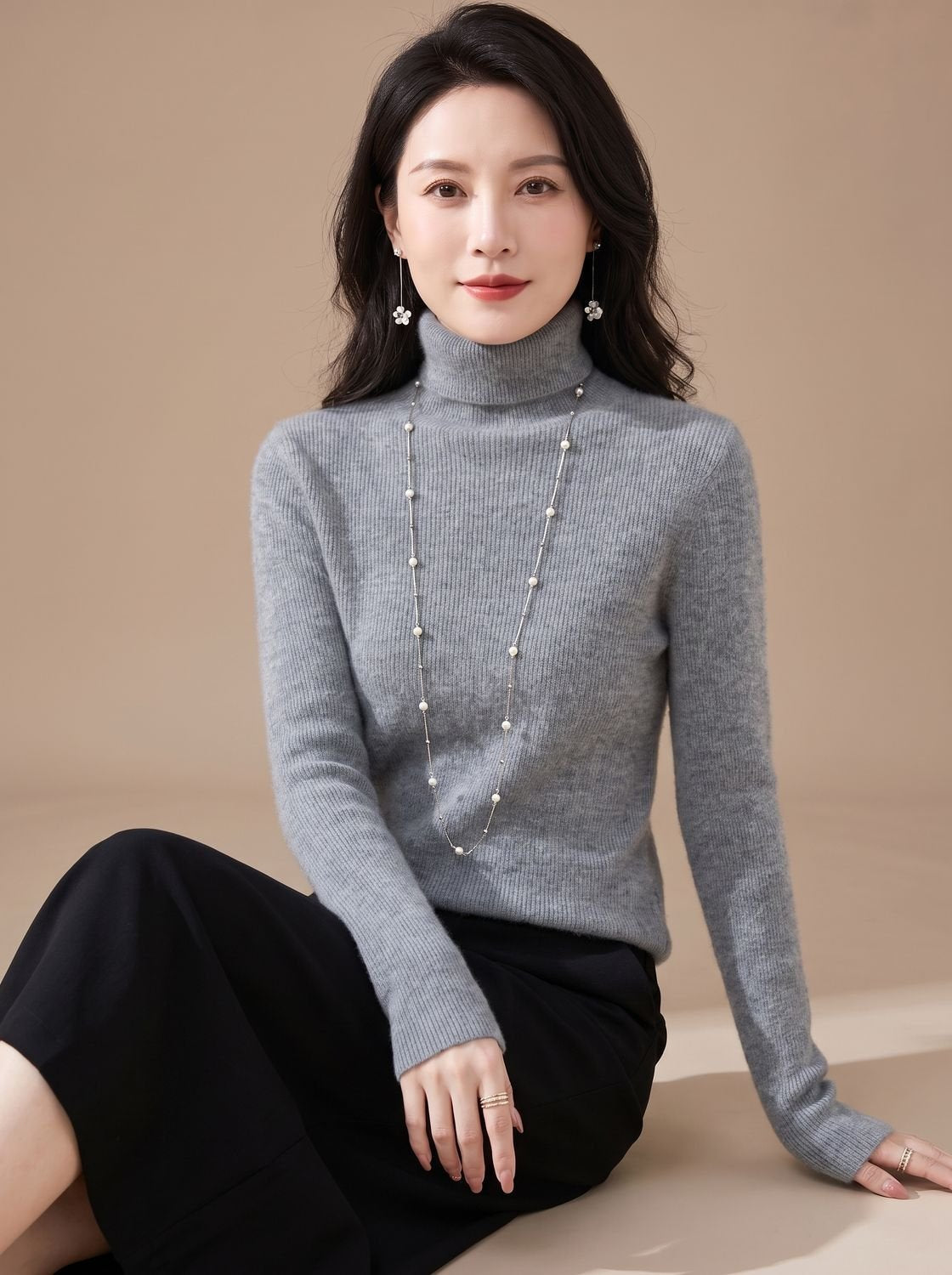Luna | Women's Slim-Fit Ribbed Turtleneck Sweater