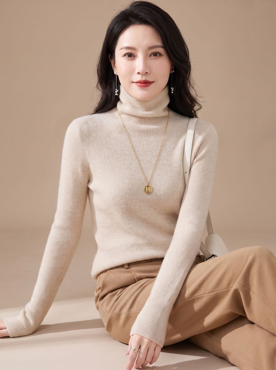 Luna | Women's Slim-Fit Ribbed Turtleneck Sweater