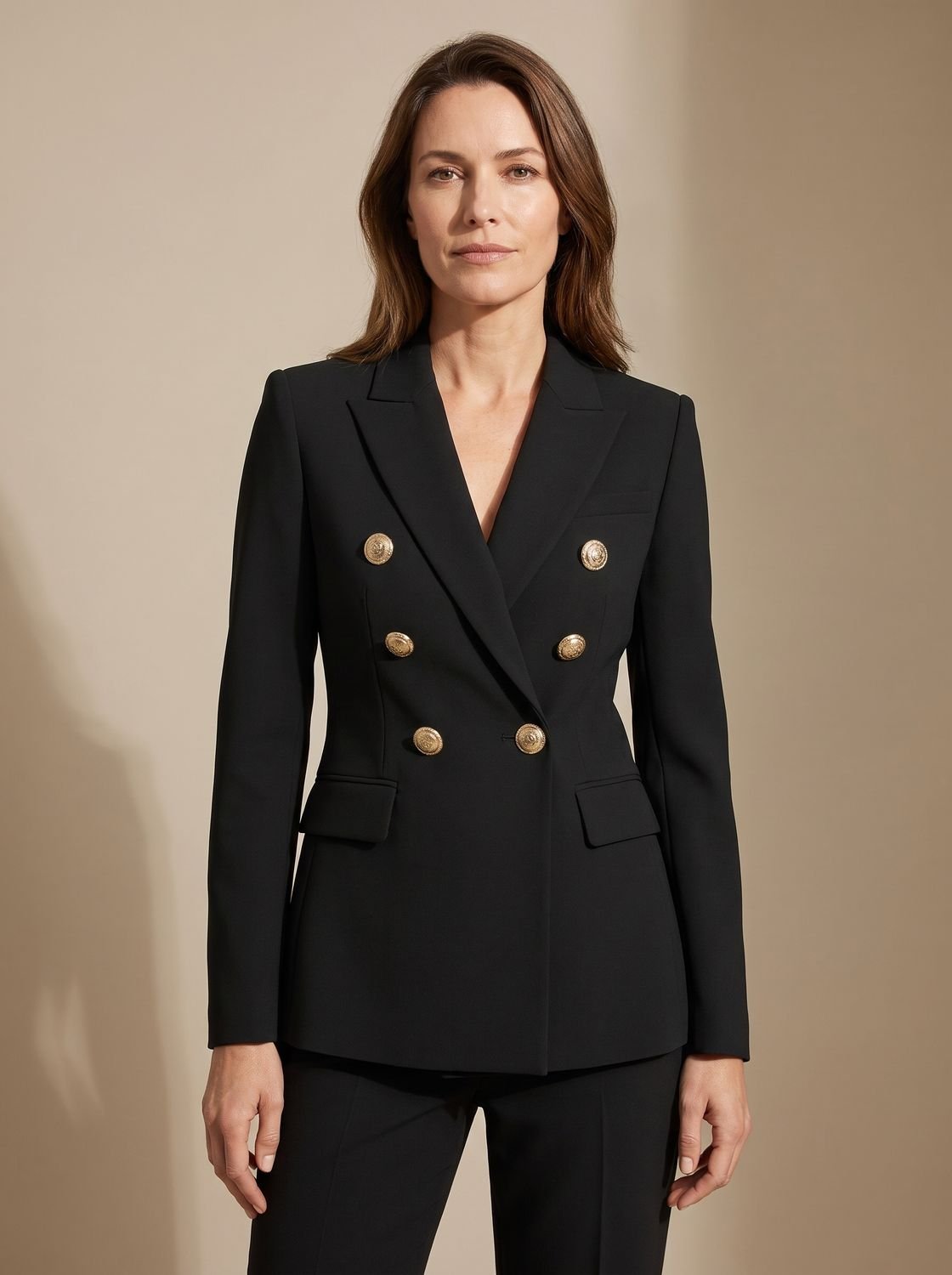 Madison | Women's Tailored Double-Breasted Gold-Button Blazer