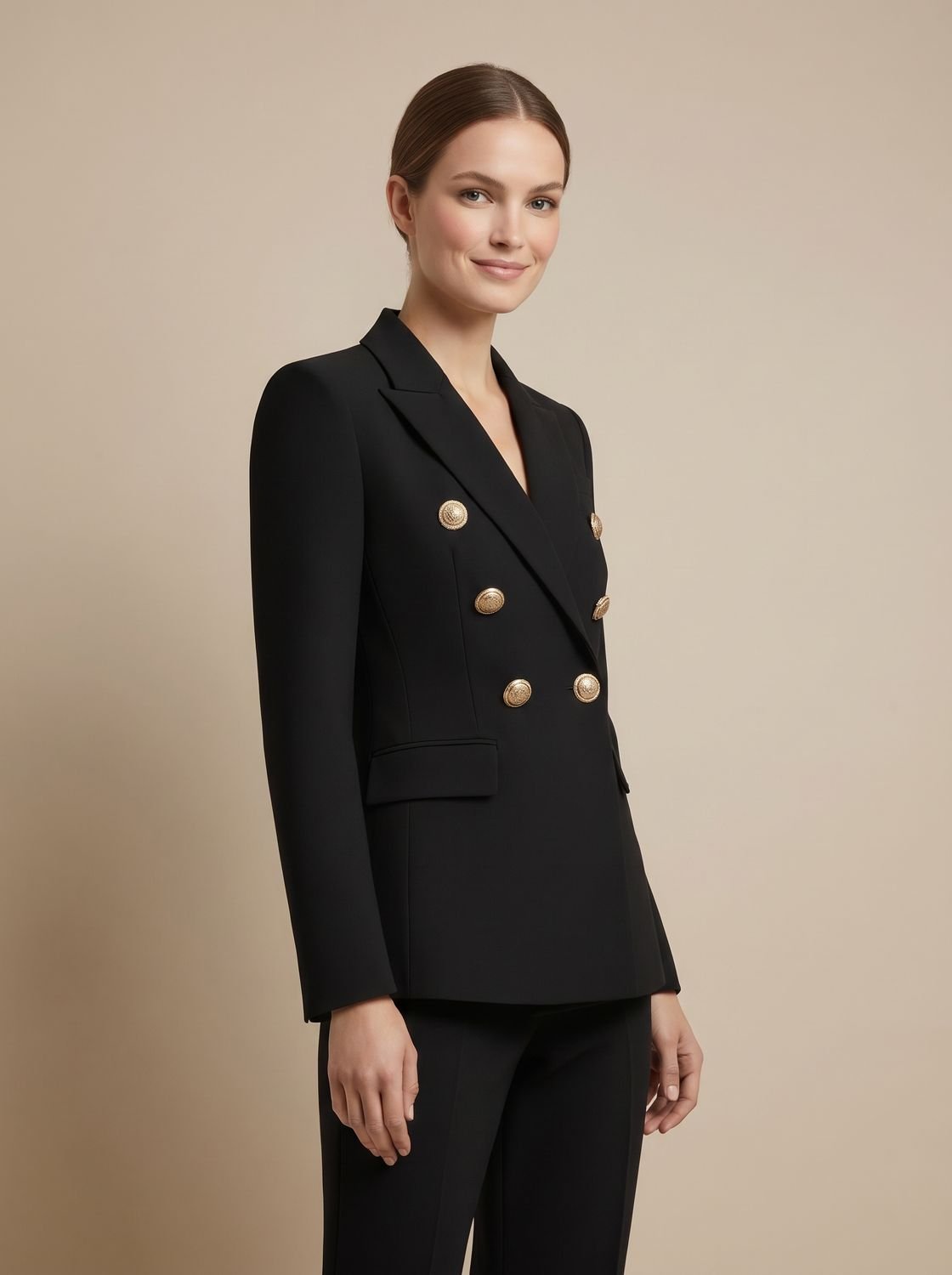 Madison | Women's Tailored Double-Breasted Gold-Button Blazer