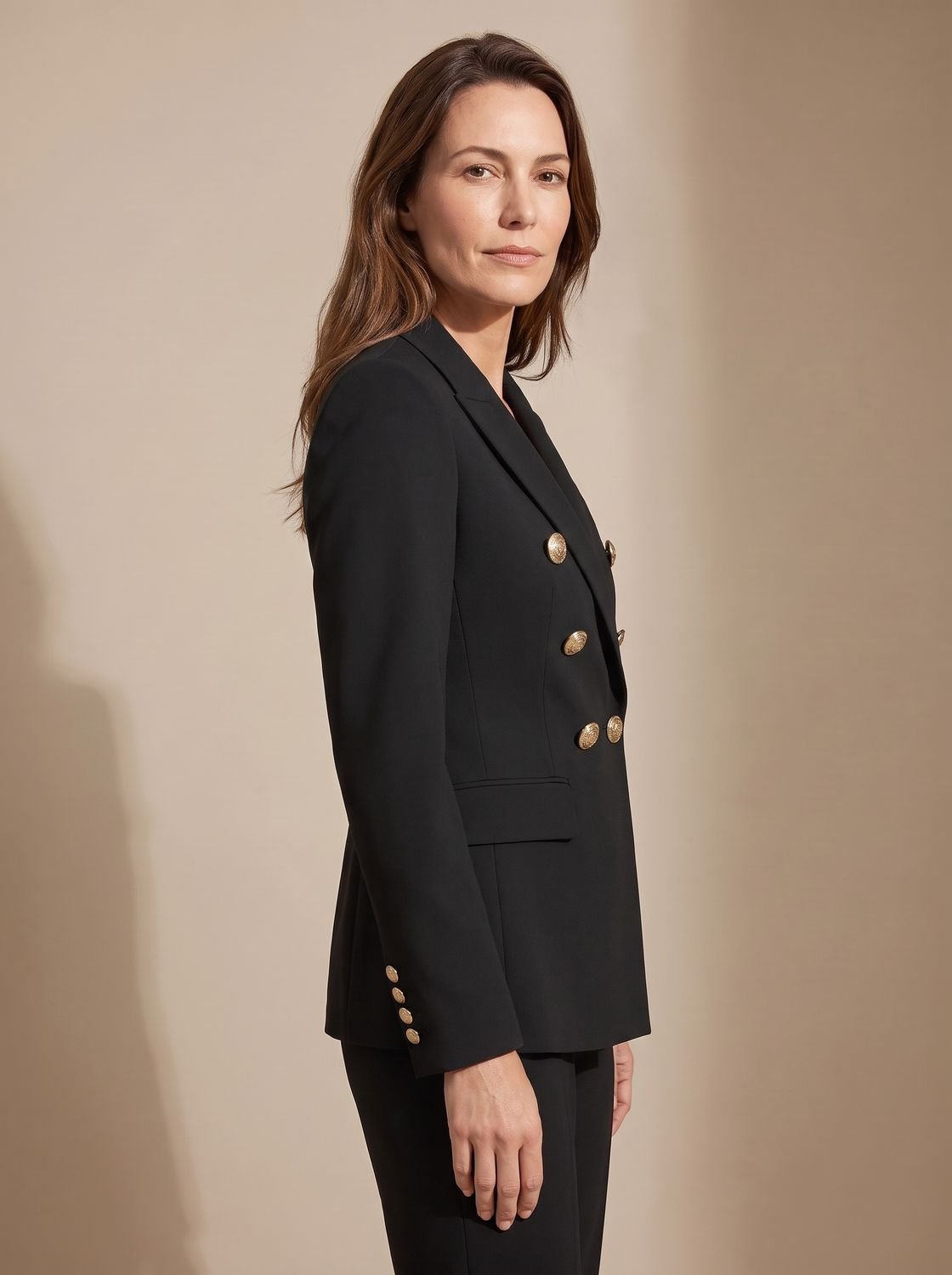 Madison | Women's Tailored Double-Breasted Gold-Button Blazer