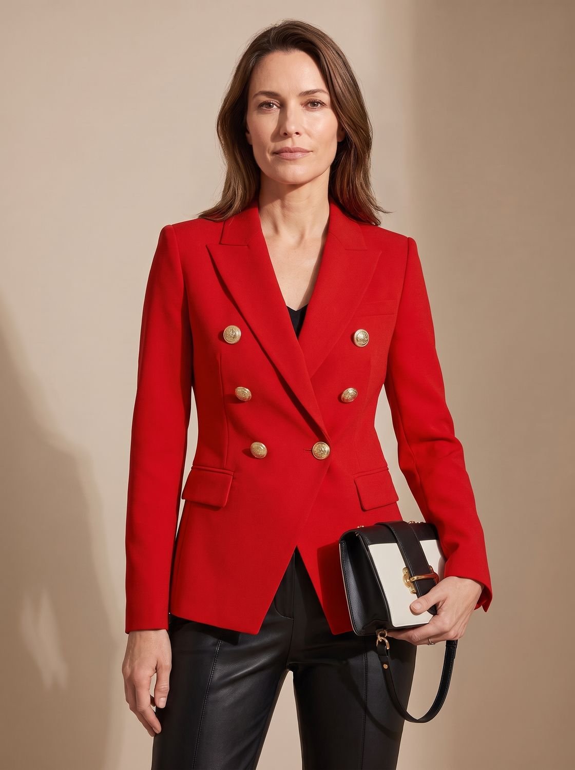 Madison | Women's Tailored Double-Breasted Gold-Button Blazer