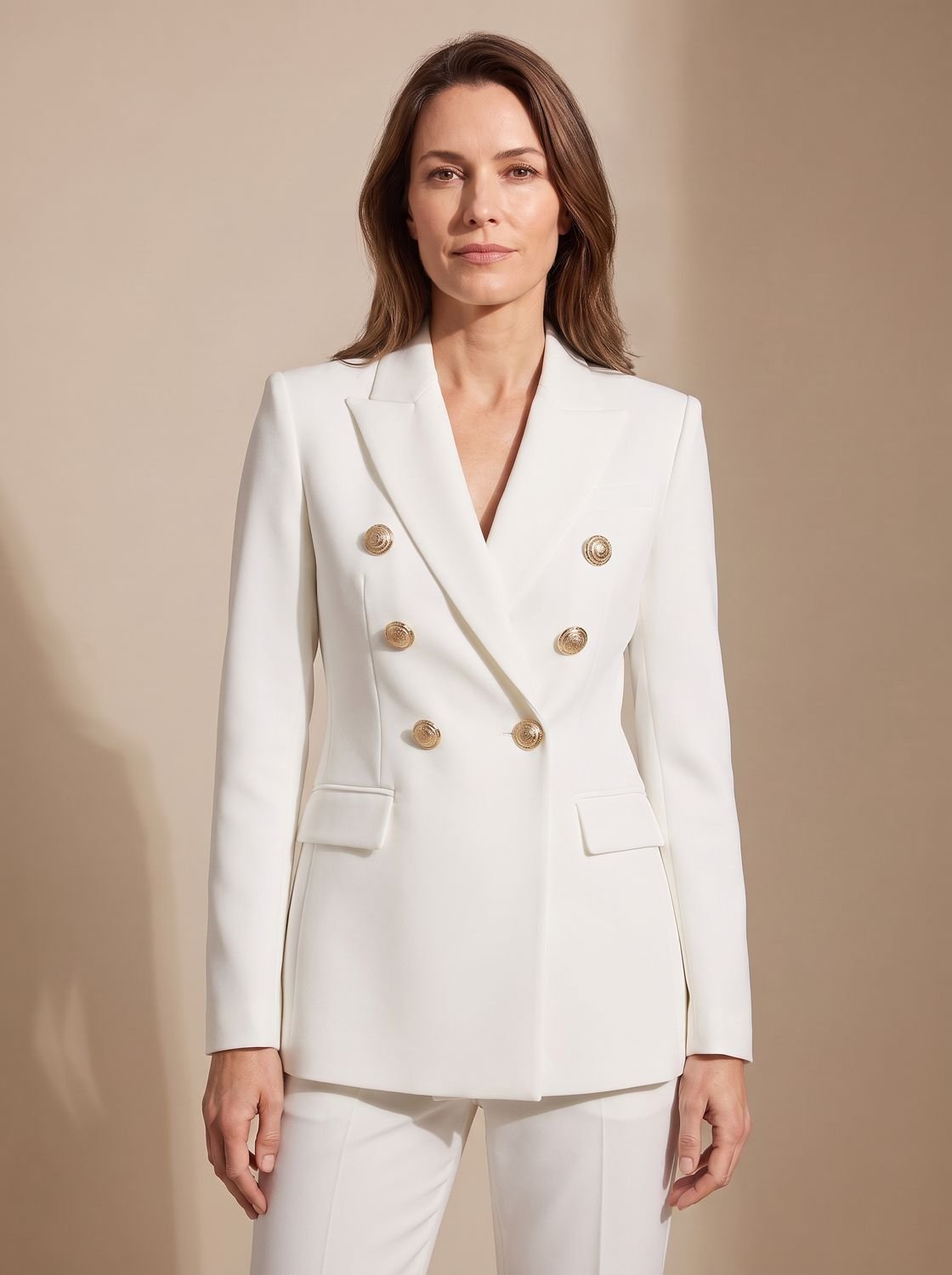 Madison | Women's Tailored Double-Breasted Gold-Button Blazer