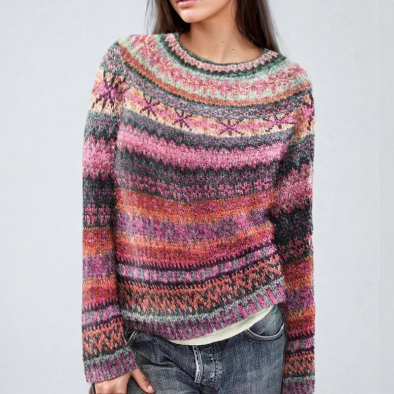 Margaux | Women's Striped Crew Neck Sweater