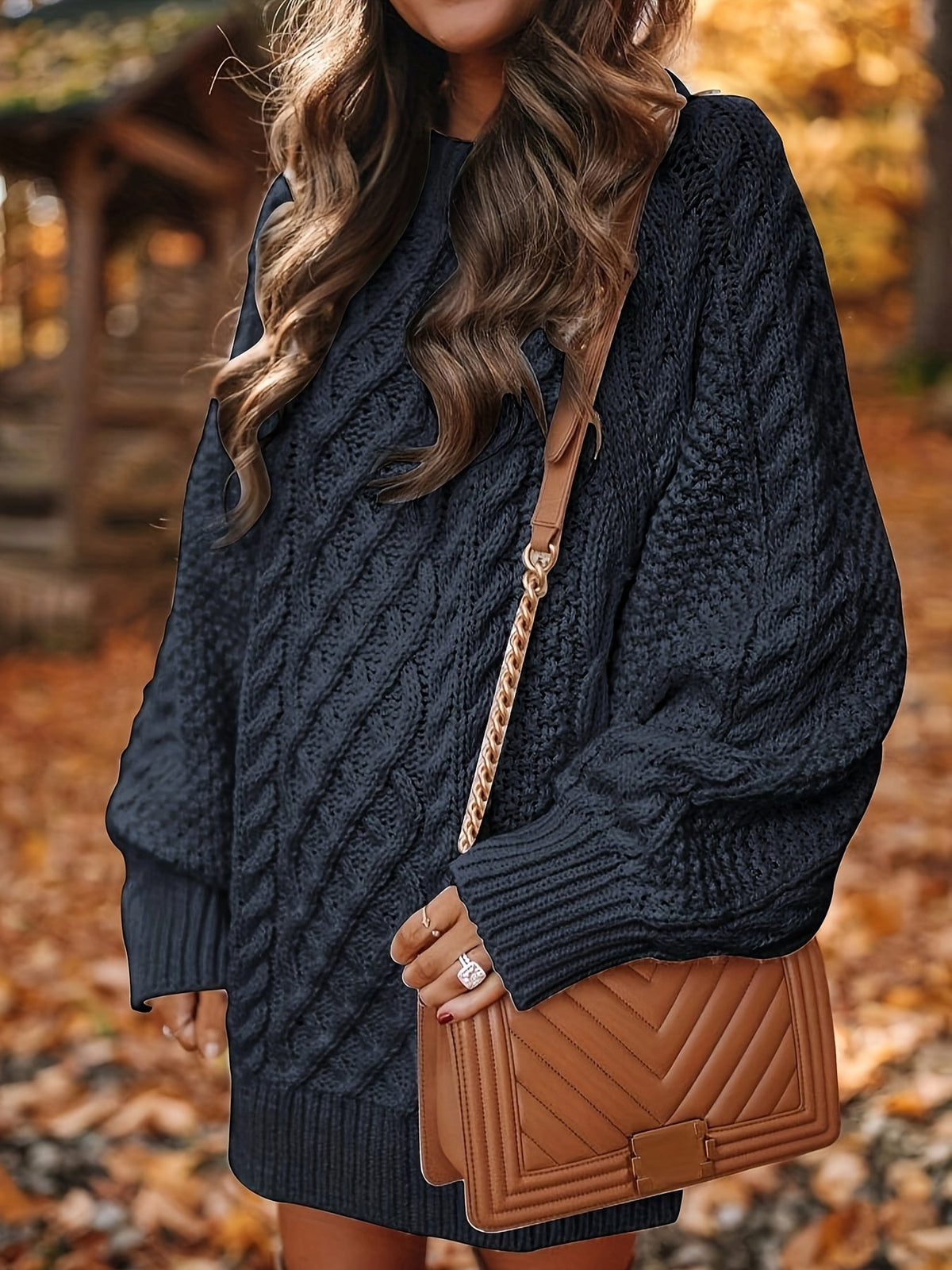 Marguerite | Women's Cable-Knit Mini Sweater Dress