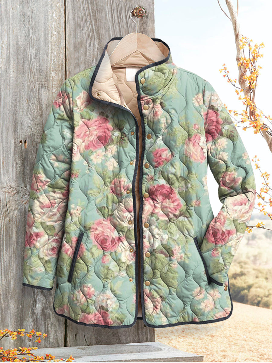 Marguerite | Women's Floral Print Quilted Jacket