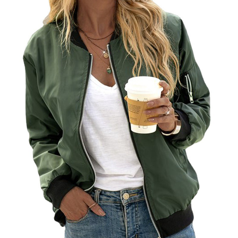 Marielle | Women's Classic Zip-Up Bomber Jacket