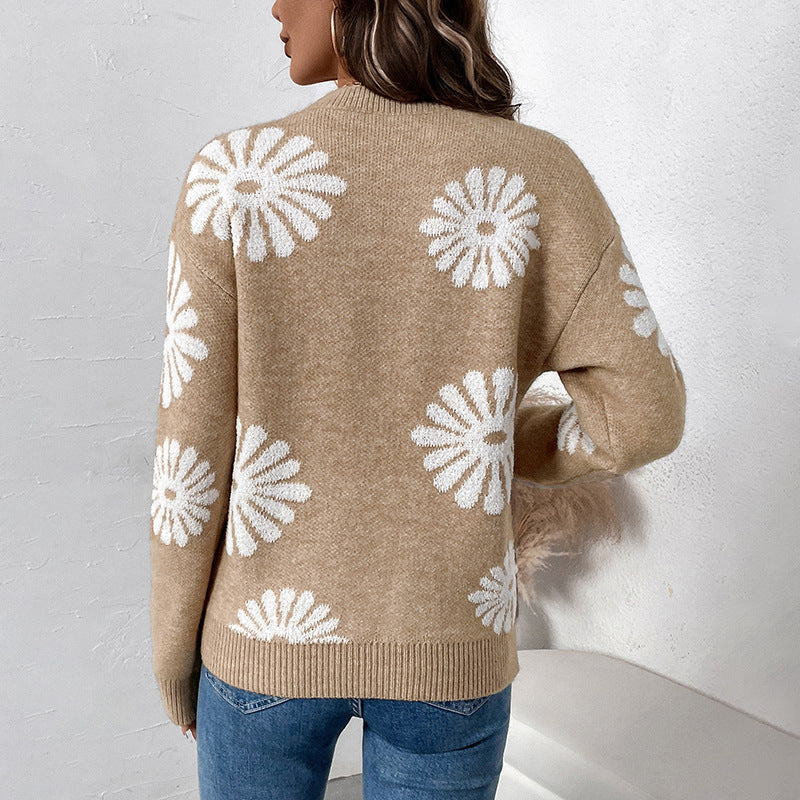 Marielle | Women's Floral Crew Neck Sweater