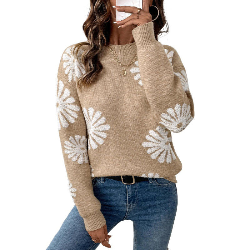Marielle | Women's Floral Crew Neck Sweater