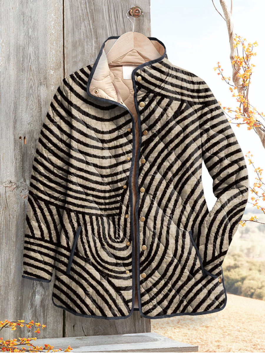 Marigold | Women's Quilted Printed Snap Button Jacket