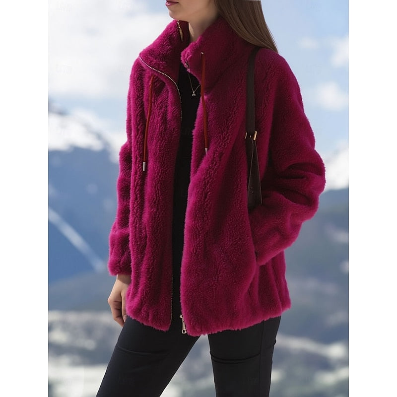 Marisol | Women's High Collar Zip-Up Fleece Vest