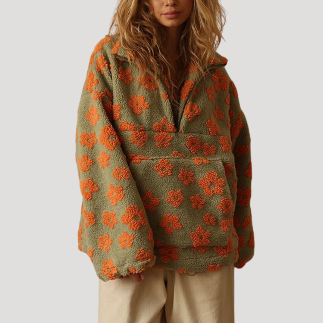 Marlowe | Women's Floral Half-Zip Sweater