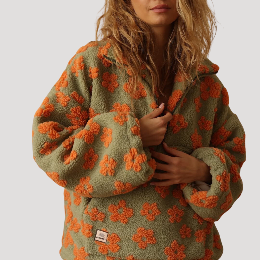 Marlowe | Women's Floral Half-Zip Sweater