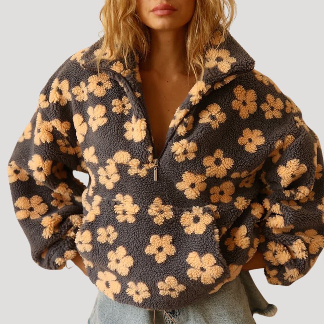 Marlowe | Women's Floral Half-Zip Sweater
